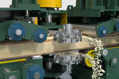 Rex Lumber adds Profiling to it's HSS - Horizontal Shape Sawing Gang