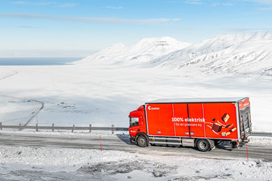 The world’s northernmost electric Scania truck