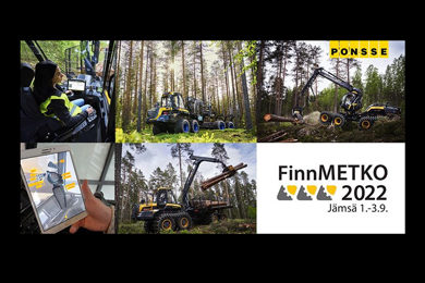 Ponsse demonstrate new solutions at FinnMETKO 2022