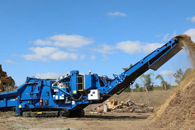 Peterson horizontal grinder from Astec suits land clearing and other uses requiring mobility